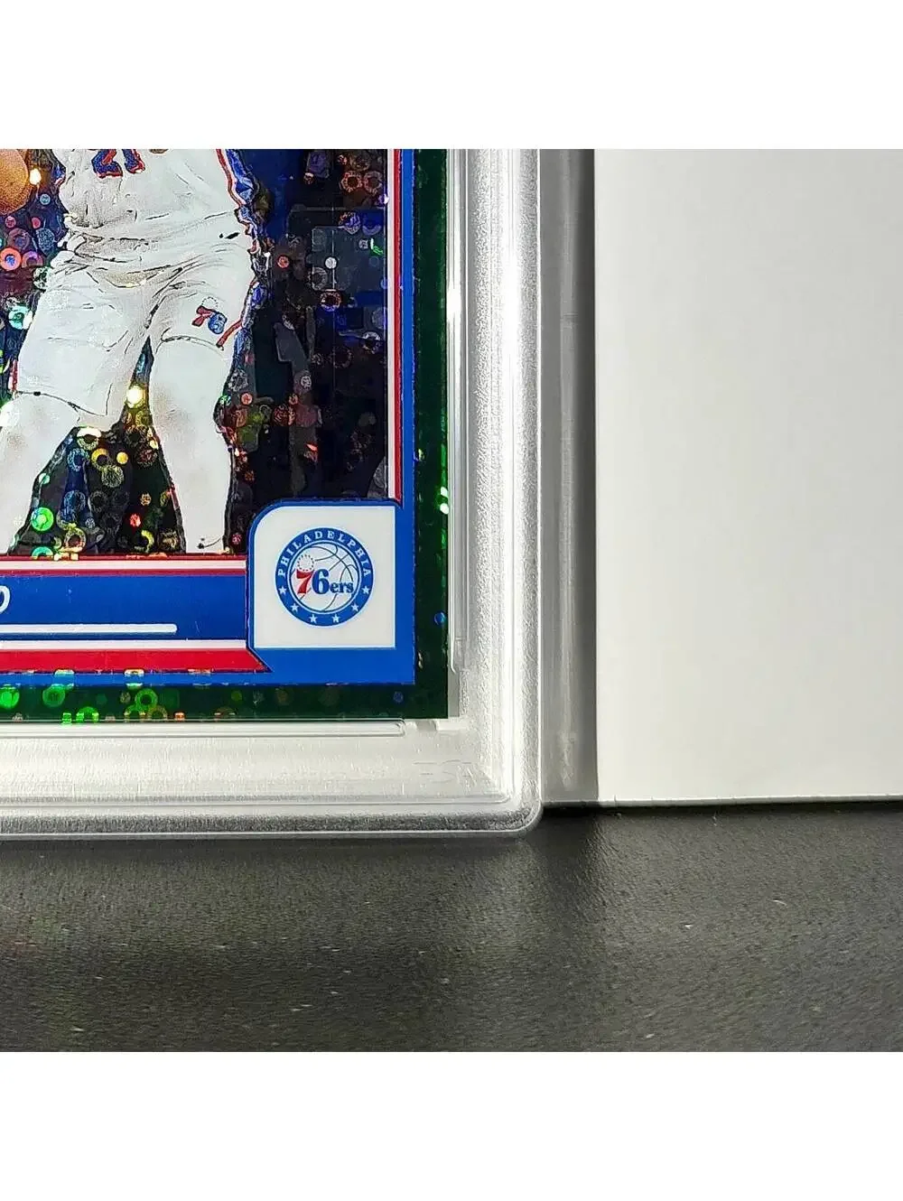 Joel Embiid 2023 Panini Hoops Premium #271 5/5 Green Disco Prizm PSA 9 Mint